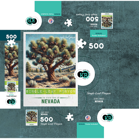 State Trees Series: Nevada, Single-Leaf Pinyon 500 Jigsaw Puzzle box 3D Modell