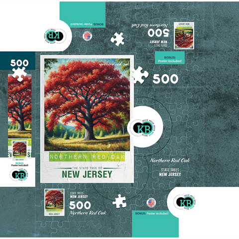 State Trees Series: New Jersey, Northern Red Oak 500 Jigsaw Puzzle box 3D Modell
