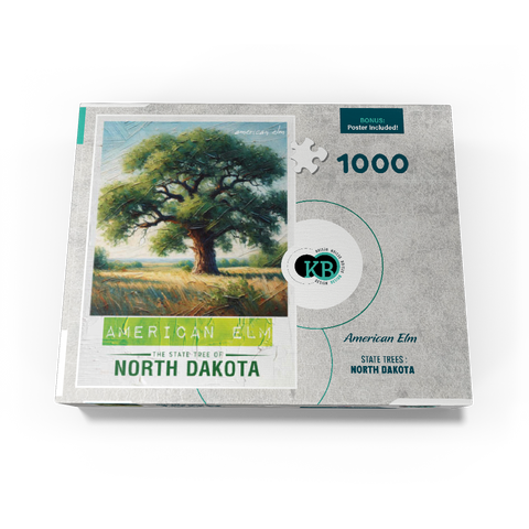 State Trees Series: North Dakota, American Elm 1000 Jigsaw Puzzle box view3