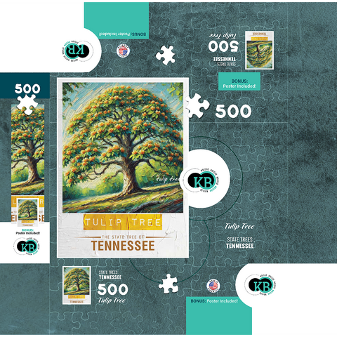 State Trees Series: Tennessee, Tulip Tree 500 Jigsaw Puzzle box 3D Modell