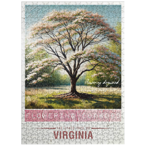 puzzleplate State Trees Series: Virginia, Flowering Dogwood 500 Jigsaw Puzzle