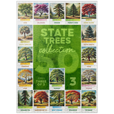 puzzleplate State Trees Series: 50 State Trees Collage, Part 3 of 3 1000 Jigsaw Puzzle