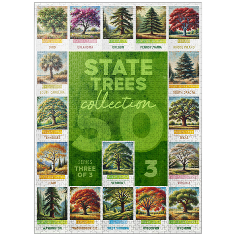 puzzleplate State Trees Series: 50 State Trees Collage, Part 3 of 3 1000 Jigsaw Puzzle