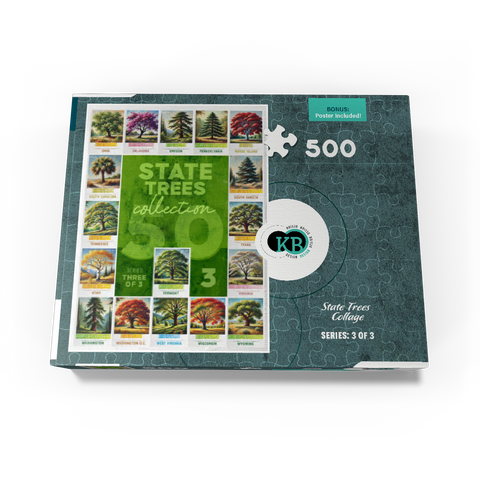 State Trees Series: 50 State Trees Collage, Part 3 of 3 500 Jigsaw Puzzle box view3