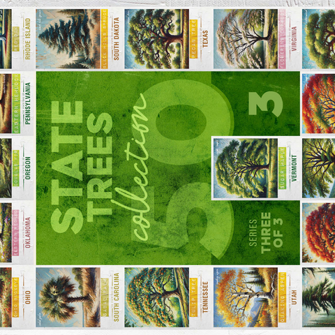 State Trees Series: 50 State Trees Collage, Part 3 of 3 500 Jigsaw Puzzle 3D Modell