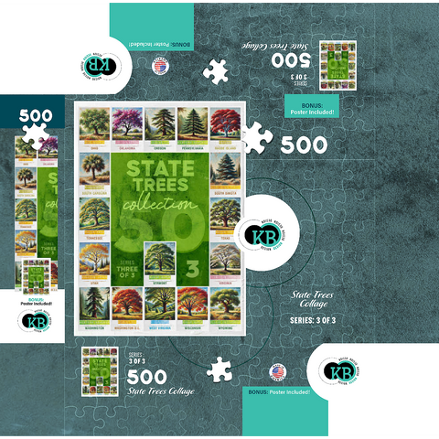 State Trees Series: 50 State Trees Collage, Part 3 of 3 500 Jigsaw Puzzle box 3D Modell