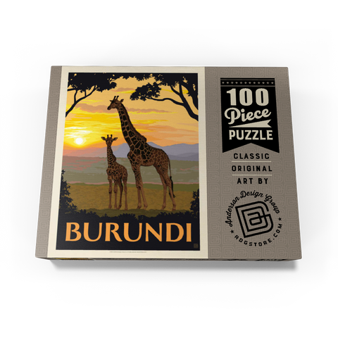 Burundi, Africa, Vintage Poster 100 Jigsaw Puzzle box view3