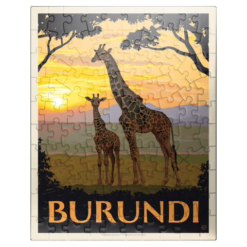 puzzleplate Burundi, Africa, Vintage Poster 100 Jigsaw Puzzle