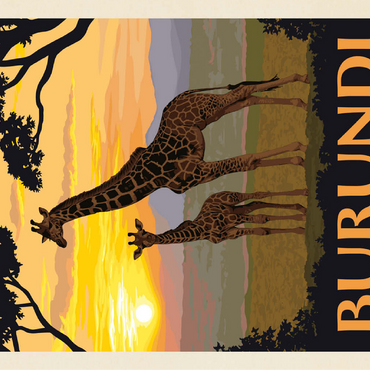 Burundi, Africa, Vintage Poster 100 Jigsaw Puzzle 3D Modell