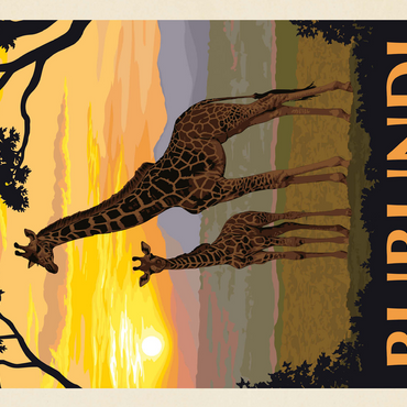 Burundi, Africa, Vintage Poster 500 Jigsaw Puzzle 3D Modell