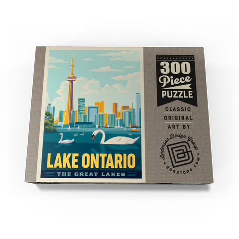 Great Lakes: Lake Ontario, Vintage Poster 300 Jigsaw Puzzle box view3
