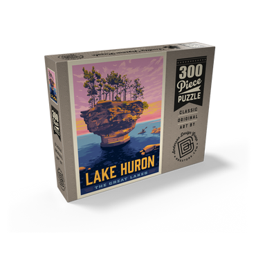 Great Lakes: Lake Huron, Vintage Poster 300 Jigsaw Puzzle box view2