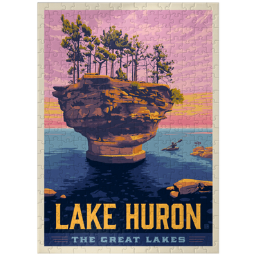 puzzleplate Great Lakes: Lake Huron, Vintage Poster 300 Jigsaw Puzzle
