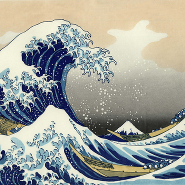 The Great Wave off Kanagawa, Katsushika Hokusai - Iconic Japanese Art 500 Jigsaw Puzzle 3D Modell