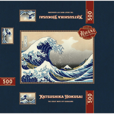 The Great Wave off Kanagawa, Katsushika Hokusai - Iconic Japanese Art 500 Jigsaw Puzzle box 3D Modell