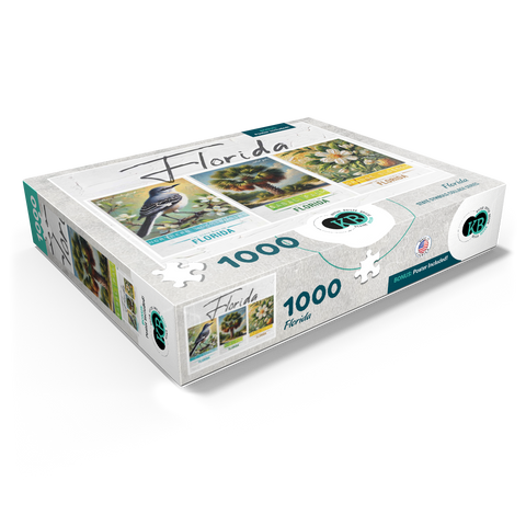 Florida: Bird, Tree, Flower- State Symbols Collage Series 1000 Jigsaw Puzzle box view1