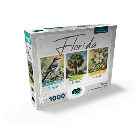 Florida: Bird, Tree, Flower- State Symbols Collage Series 1000 Jigsaw Puzzle box view2