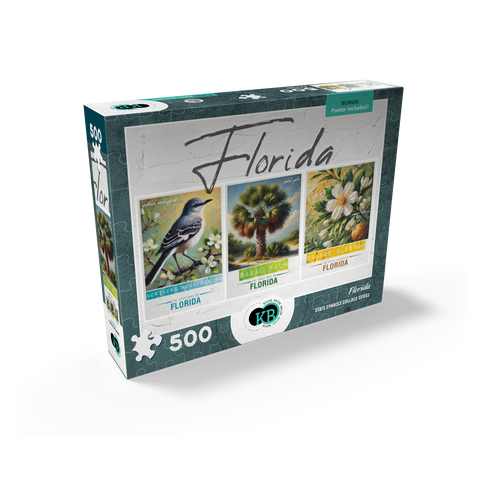 Florida: Bird, Tree, Flower- State Symbols Collage Series 500 Jigsaw Puzzle box view2
