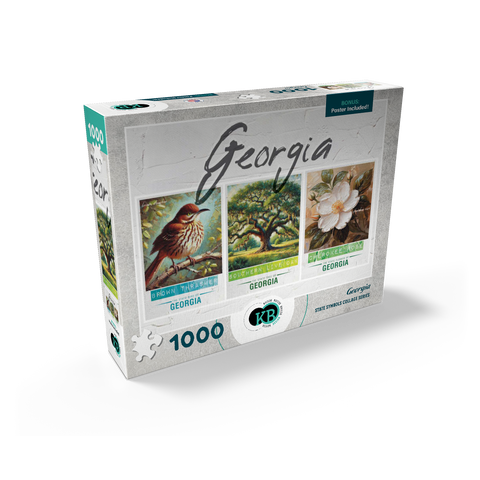 Georgia: Bird, Tree, Flower- State Symbols Collage Series 1000 Jigsaw Puzzle box view2