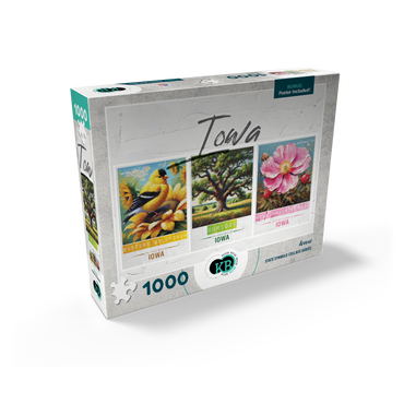 Iowa: Bird, Tree, Flower- State Symbols Collage Series 1000 Jigsaw Puzzle box view2