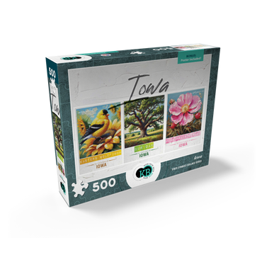 Iowa: Bird, Tree, Flower- State Symbols Collage Series 500 Jigsaw Puzzle box view2