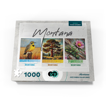 Montana: Bird, Tree, Flower- State Symbols Collage Series 1000 Jigsaw Puzzle box view3