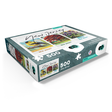 New Jersey: Bird, Tree, Flower- State Symbols Collage Series 500 Jigsaw Puzzle box view1