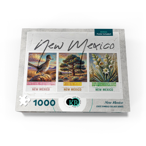 New Mexico: Bird, Tree, Flower- State Symbols Collage Series 1000 Jigsaw Puzzle box view3