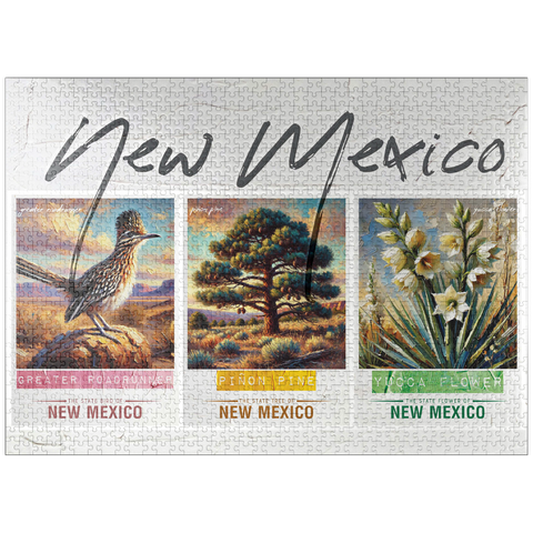 puzzleplate New Mexico: Bird, Tree, Flower- State Symbols Collage Series 1000 Jigsaw Puzzle