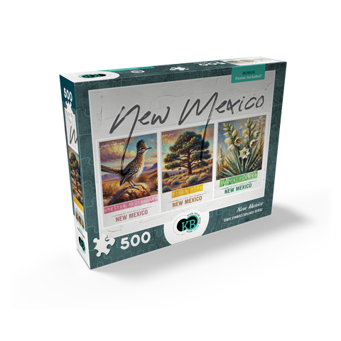 New Mexico: Bird, Tree, Flower- State Symbols Collage Series 500 Jigsaw Puzzle box view2