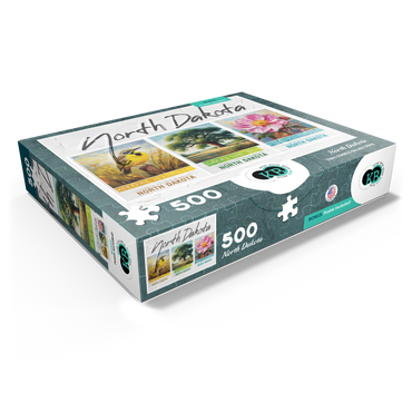 North Dakota: Bird, Tree, Flower- State Symbols Collage Series 500 Jigsaw Puzzle box view1