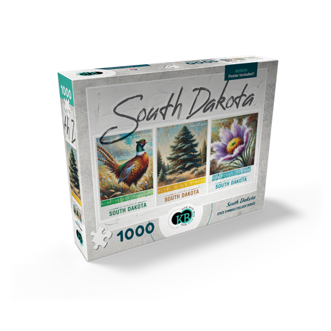 South Dakota: Bird, Tree, Flower- State Symbols Collage Series 1000 Jigsaw Puzzle box view2