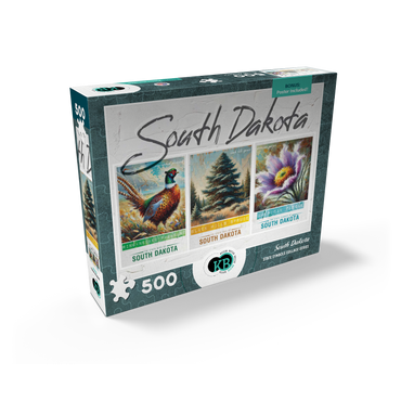 South Dakota: Bird, Tree, Flower- State Symbols Collage Series 500 Jigsaw Puzzle box view2