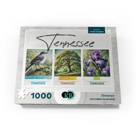 Tennessee: Bird, Tree, Flower- State Symbols Collage Series 1000 Jigsaw Puzzle box view3