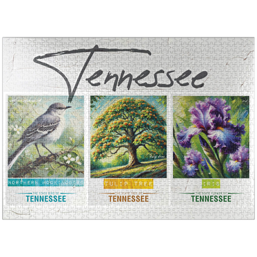 puzzleplate Tennessee: Bird, Tree, Flower- State Symbols Collage Series 1000 Jigsaw Puzzle