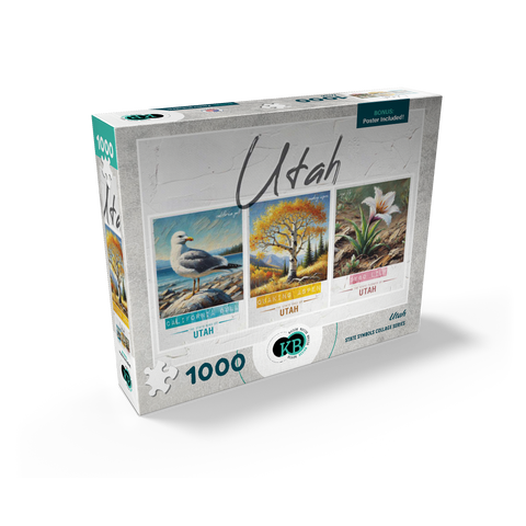 Utah: Bird, Tree, Flower- State Symbols Collage Series 1000 Jigsaw Puzzle box view2