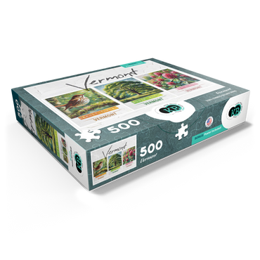 Vermont: Bird, Tree, Flower- State Symbols Collage Series 500 Jigsaw Puzzle box view1