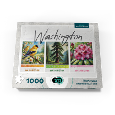 Washington: Bird, Tree, Flower- State Symbols Collage Series 1000 Jigsaw Puzzle box view3