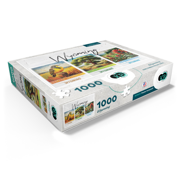 Wyoming: Bird, Tree, Flower- State Symbols Collage Series 1000 Jigsaw Puzzle box view1