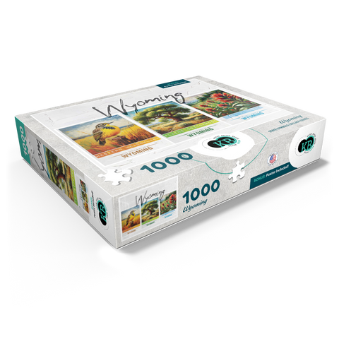 Wyoming: Bird, Tree, Flower- State Symbols Collage Series 1000 Jigsaw Puzzle box view1