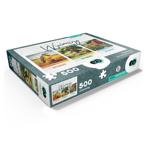 Wyoming: Bird, Tree, Flower- State Symbols Collage Series 500 Jigsaw Puzzle box view1