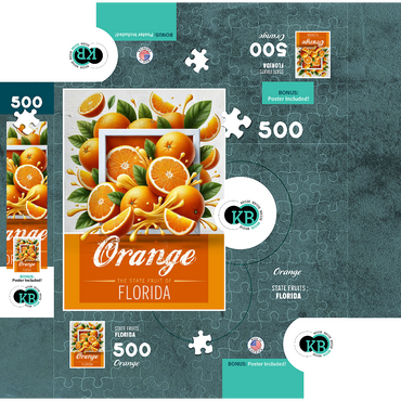 Colorful Fruits: Florida, Orange -State Fruits Series 500 Jigsaw Puzzle box 3D Modell