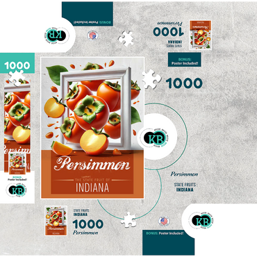 Colorful Fruits: Indiana, Persimmon -State Fruits Series 1000 Jigsaw Puzzle box 3D Modell