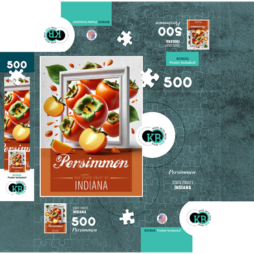 Colorful Fruits: Indiana, Persimmon -State Fruits Series 500 Jigsaw Puzzle box 3D Modell
