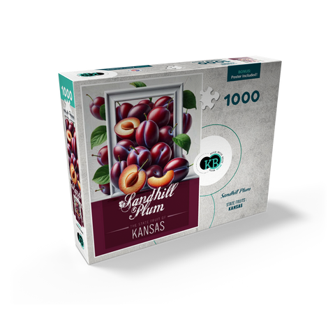 Colorful Fruits: Kansas, Sandhill Plum -State Fruits Series 1000 Jigsaw Puzzle box view2