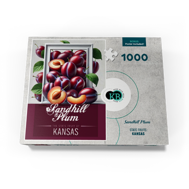 Colorful Fruits: Kansas, Sandhill Plum -State Fruits Series 1000 Jigsaw Puzzle box view3