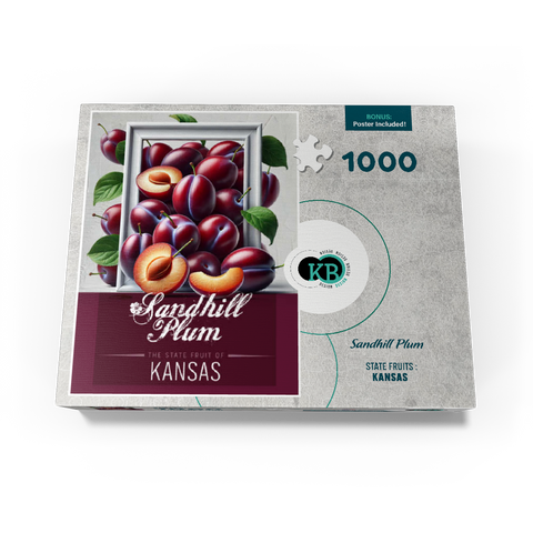 Colorful Fruits: Kansas, Sandhill Plum -State Fruits Series 1000 Jigsaw Puzzle box view3
