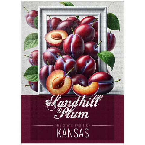 puzzleplate Colorful Fruits: Kansas, Sandhill Plum -State Fruits Series 1000 Jigsaw Puzzle