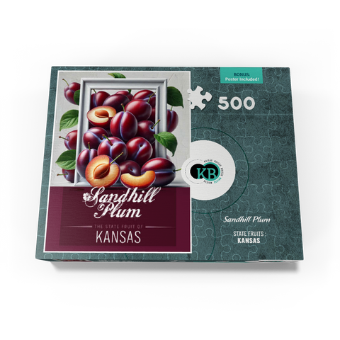 Colorful Fruits: Kansas, Sandhill Plum -State Fruits Series 500 Jigsaw Puzzle box view3