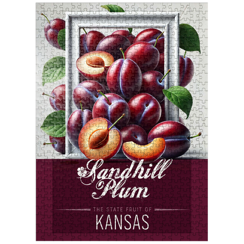 puzzleplate Colorful Fruits: Kansas, Sandhill Plum -State Fruits Series 500 Jigsaw Puzzle